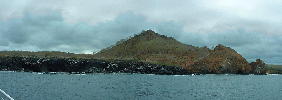 Panorama of the west side of the little embayment at Chicken Hill, Galapagos Islands.